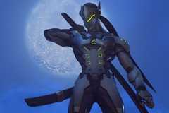 Overwatch 2 Genji slowly unsheathing his sword hanging off his back